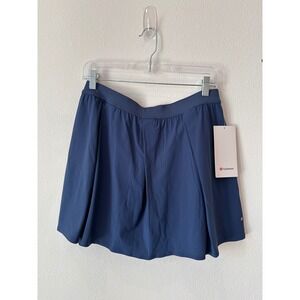 Lululemon Angled-Pleat High-Rise Tennis Skirt Blue LW8ASOS Size L NWT